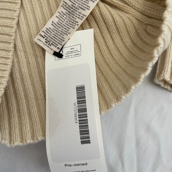 Tory Burch 100% cashmere ribbed sweater, cream, size L - Picture 10 of 12